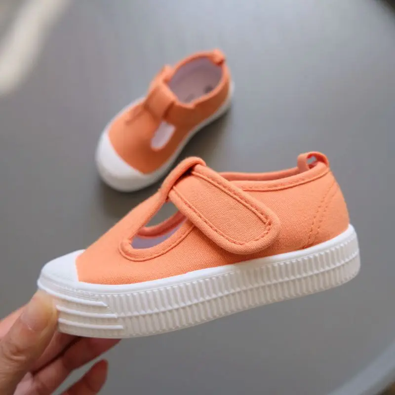 Spring Summer Children Canvas Shoes Baby Nursery Kids Indoor White Shoes Boys Girls Lightweight Soft Non-slip Casual Sneakers