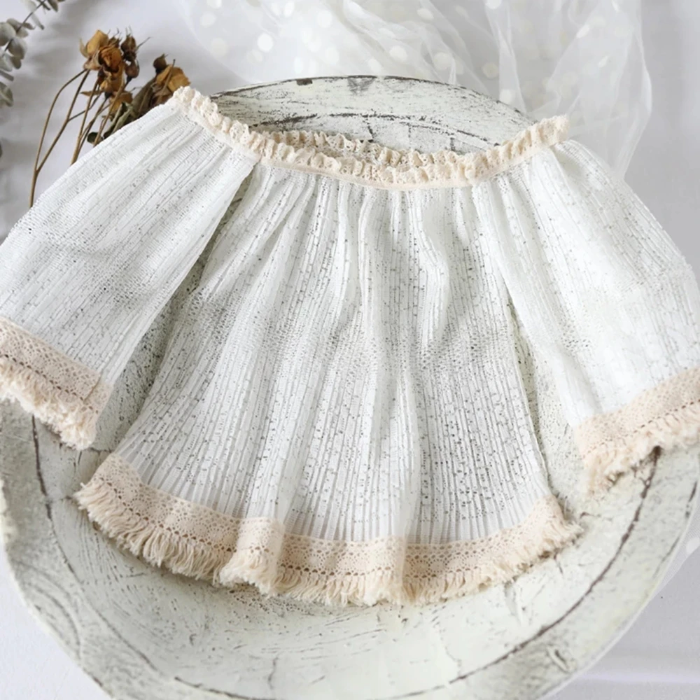 1Year Old Baby Clothes Girls Birthday Dress Newborn Photography Props Strapless Flower Lace Skirt Infant Shoot Photo Accessories