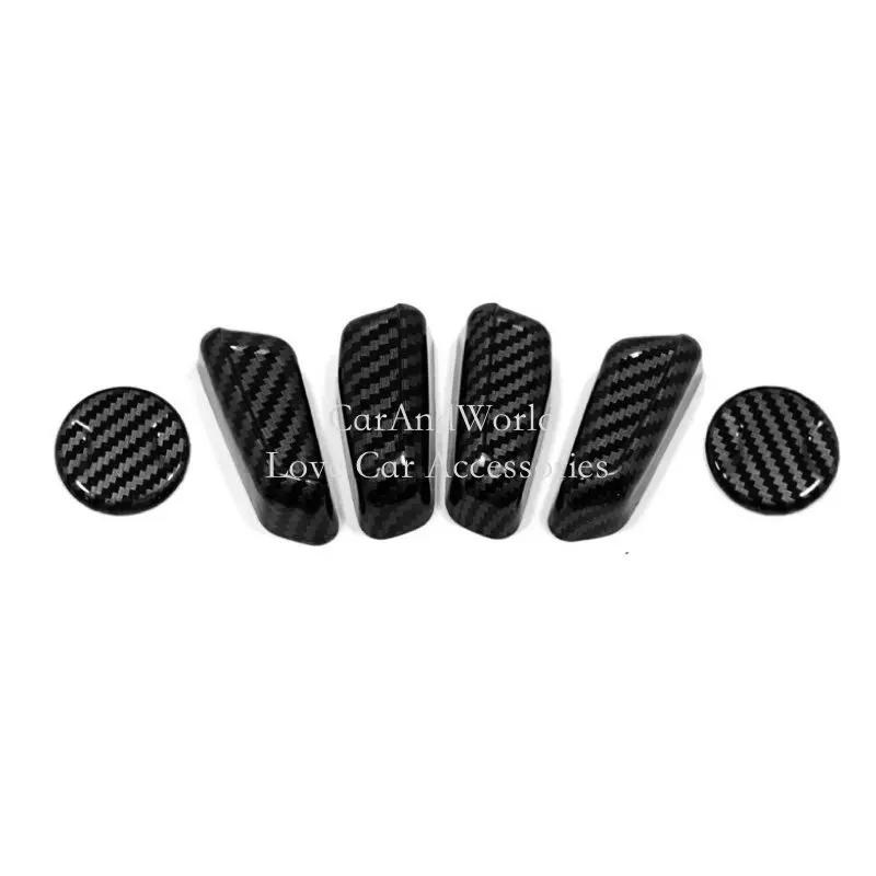 

Carbon Fiber Front Seat Adjust Knob Button Switch Panel Cover Trims Car Garnish Accessories For Hyundai Tucson NX4 2021-2025