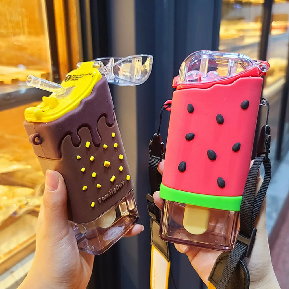 

Cute Ice Cream Popsicle Water Bottle, Fruit Watermelon Flask, Suitable for Adults and Children, Shopping BPA Free