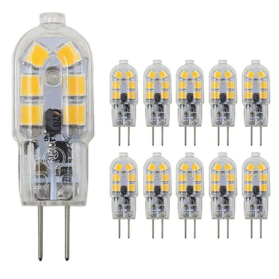 10Pcs G4 LED Light Bulbs G4 Bi-Pin Base 3W 12V LED Bulbs 2835 SMD 24 LEDs Spotlight Chandelier Lighting Replace 20W Halogen Bulb