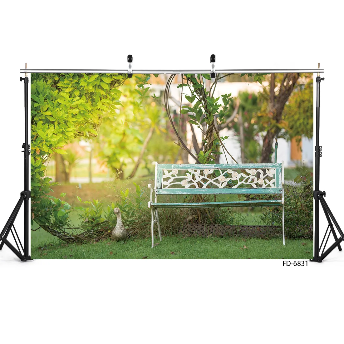 Photographic Backgrounds Spring Garden Old Green Bench Vinyl Photophone Backdrops for Children Baby Photocall Photo Studio