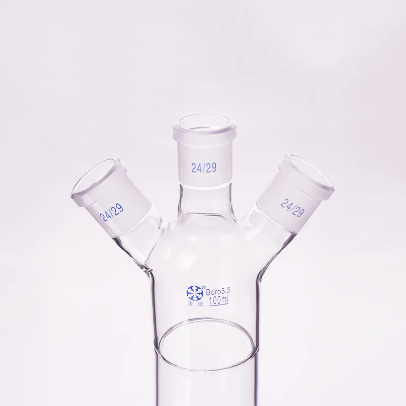 

Single-deck cylindrical three-necked flat-bottom flask 100ml,Middle 24/29,Side 24/29,Single-deck cylindrical reactor bottle