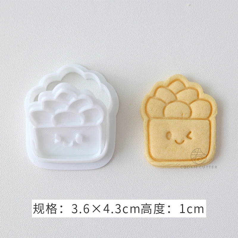 1Pc Biscuit Mold Cartoon Plant Cactus Succulents Shape Cookie Mold 3D Cookie Stamp Pressing Home DIY Kitchen Baking Tools