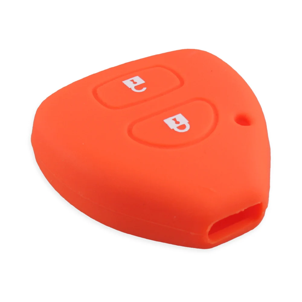 KEYYOU-funda de silicona para llave de coche, carcasa para mando a distancia de 2 botones, para TOYOTA Corolla, Hilux, Vitz, Rav4, Aqua Camry