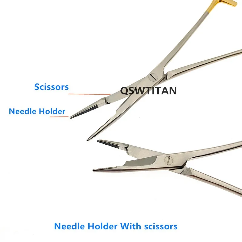 الذهب مقبض إدراج مع مقص إبرة حامل مزدوج الجفن جراحة البلاستيك الفولاذ المقاوم للصدأ أداة متعددة الوظائف إبرة holde