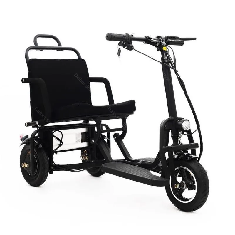 Elektrische scootmobiel voor ouderen Elektro-driewieler 36V/48V 10AH, opvouwbare elektrische driewieler Verwijderbare batterijsnelheid 15 km/u