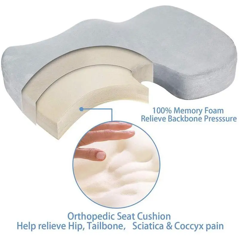 Cushion Slow Rebound Waist Support Set for Home Office Health Care Chair Pad Bamboo Fiber Memory Foam Seat Cushion Back