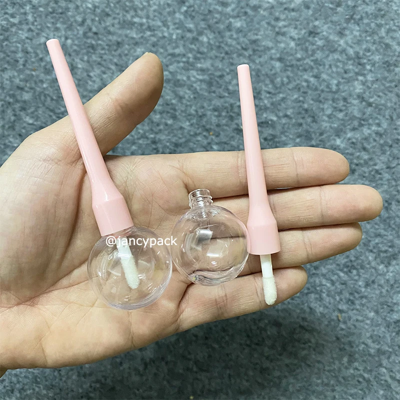 

New 6ml Pink Lollipop Empty Lip Gloss Tube Mini Refillable Bottles Lips Bottle Brush Container DIY Homemade Material Lipgloss