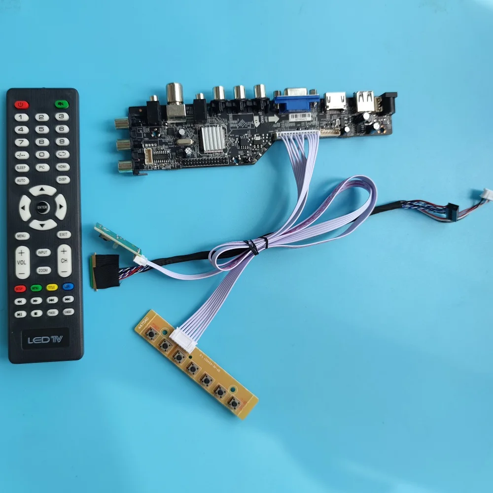 

Kit For B101AW03 1024x600 controller board HDMI-compatible driver DVB-T DVB-T2 LED USB VGA AV TV remote panel monitor digital