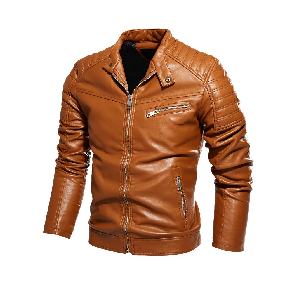 2022 Spring New Fashion Biker Veste Cuir Homme Good Quality Slim Mens PU Leather Jackets And Coats