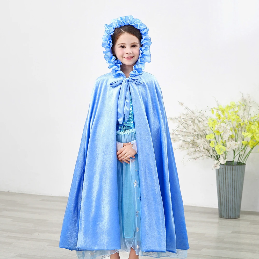 3-10 Years Girls Cloak New Fashion Long Jacket Fancy Fairy Princess Cape Halloween Costume Christmas Birthday Party Kids Clothes