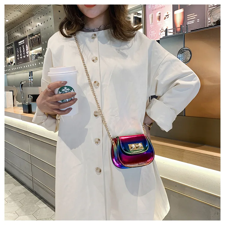 

JIULIN Summer mini bag women 2020 Fashion Luxury laser Pearl Doug bag personality small square bag chain shoulder Messenger bag