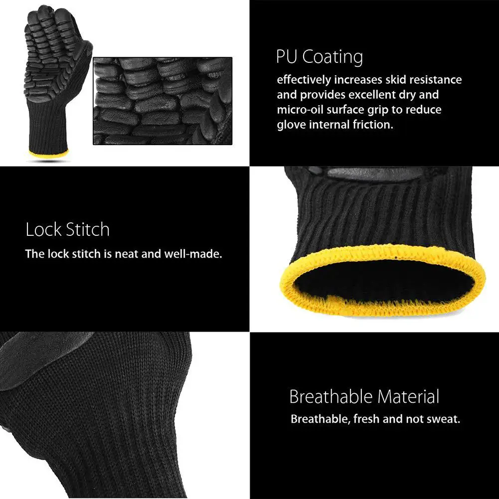 Anti Vibration Hard-wearing Anti Vibration Comfortable to Wear Shock Resist Absorbing Safety Mechanic Working Protective Gloves