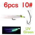6 piezas de color verde talla 10