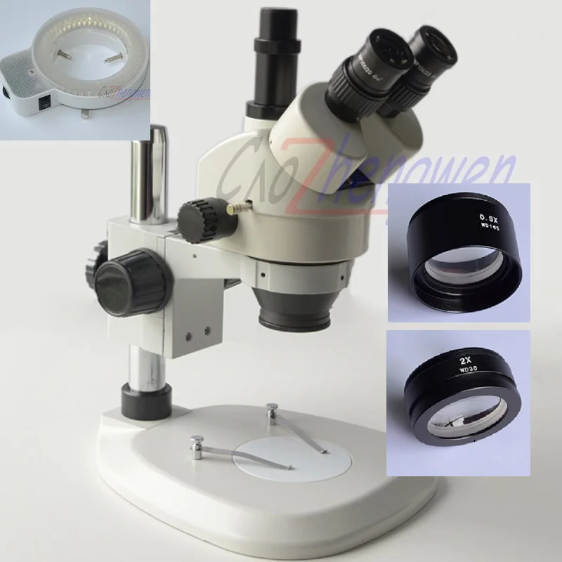 

Тринокулярный микроскоп FYSCOPE 7X-45X 3,5x-45X 3,5x-90X с основным элементом, Стерео Зум, микроскоп с 144 светодиодами
