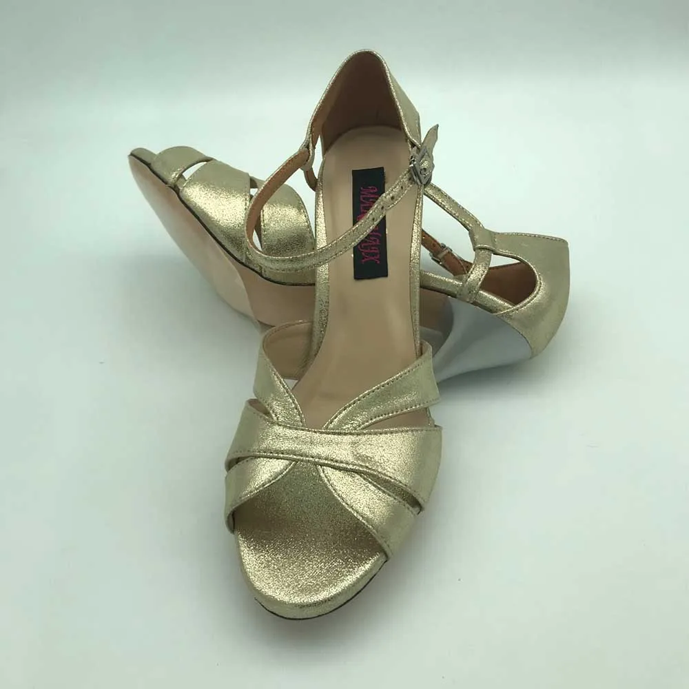 Chaussures de danse argentine Tango, chaussures de soirée, chaussures de mariage, semelle extérieure en cuir, T6295GL, talon de 9cm, 7.5cm, disponible, livraison gratuite