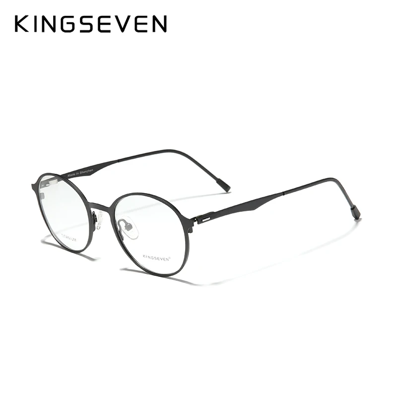 KINGSEVEN Original Titanium Optical Glasses Full Frame Men Ultralight Retro Round Myopia Prescription Eyeglasses Women Eyewear