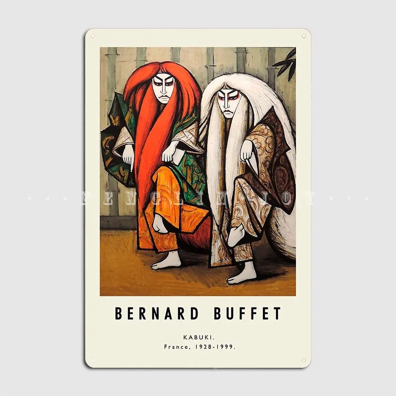 Poster Bernard Buffet Kabuki Metal Sign Mural Painting Décor Cinema Garage Designing Tin Sign Poster