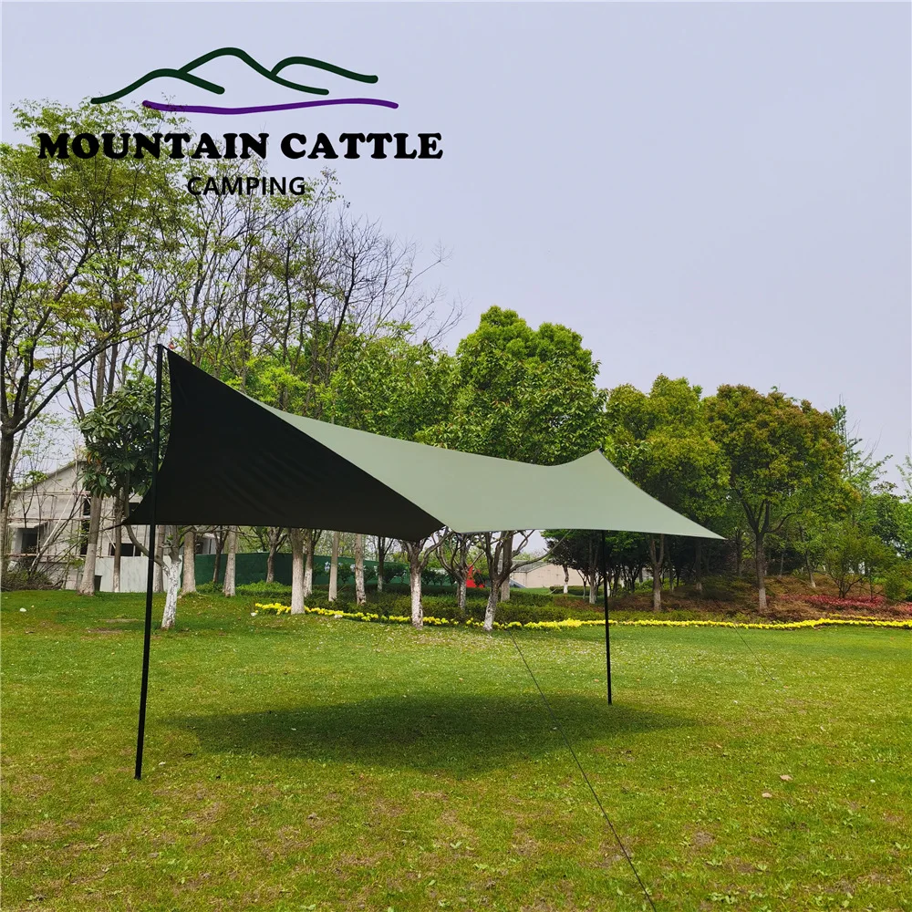 400*300cm Ultralight Maple Shape Vinly Tarp Sun Awning Hexagon Camping Tent Sun Shelter Waterproof Beach Travel Pinic Canopy