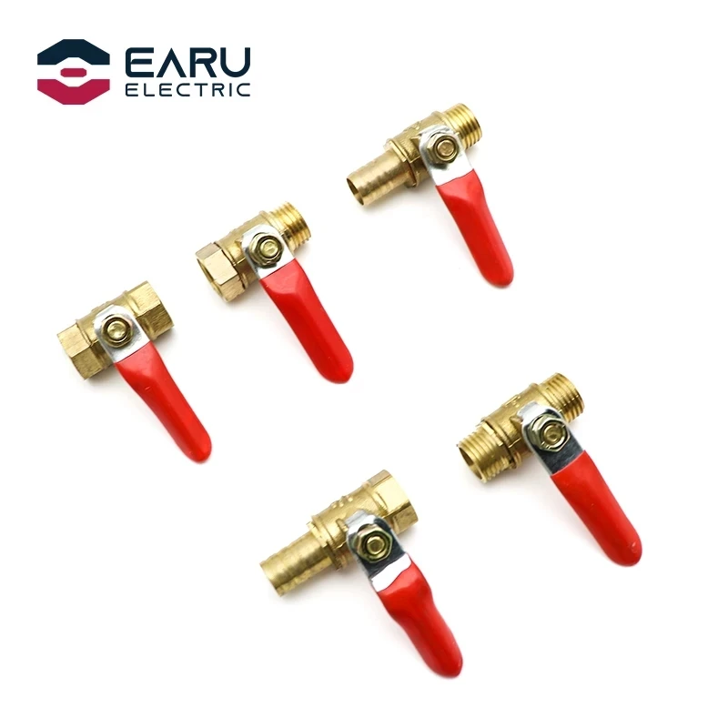 Handle 6-12MM Hose Barb Inline Brass Water Oil Air Gas Fuel Line Shutoff Ball Valve Pipe Fittings Pneumatic Connector Controller