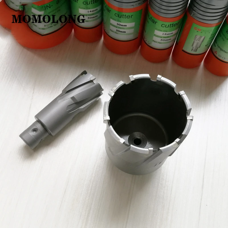 TCT Annular Cutter FEIN Quick-IN Shank 22*50มม.Hollow รูโลหะแม่เหล็กเจาะเส้นผ่าศูนย์กลาง12-65มม.X 50มม