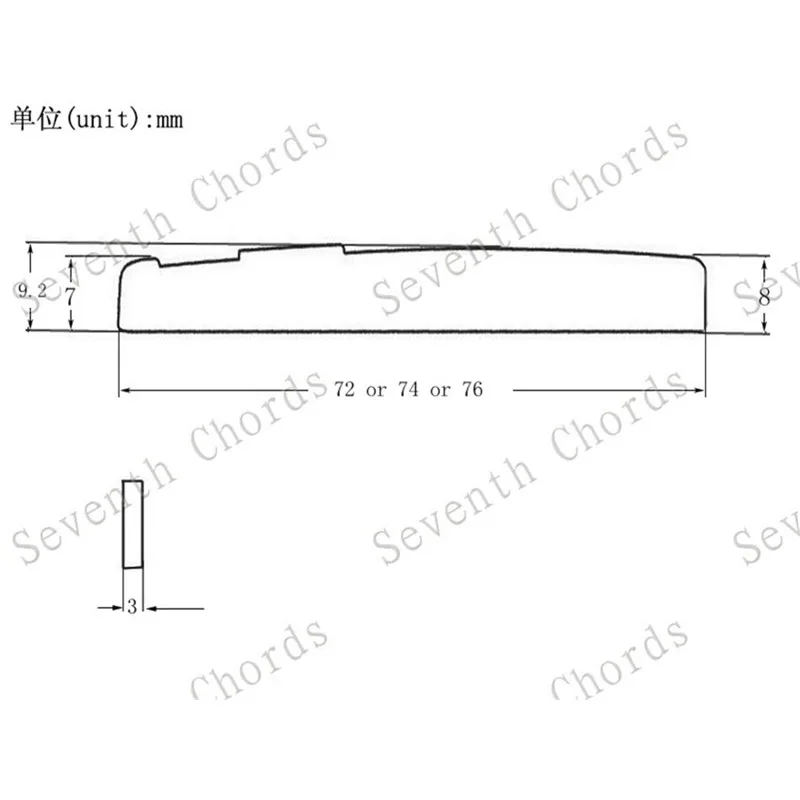 1 Stück Messing-Gitarrensaitenbrücke für Akustikgitarre, Gitarrenteile in Drei Größen Wählbar, Gitarrenzubehör für Musikinstrumente – Detail 8