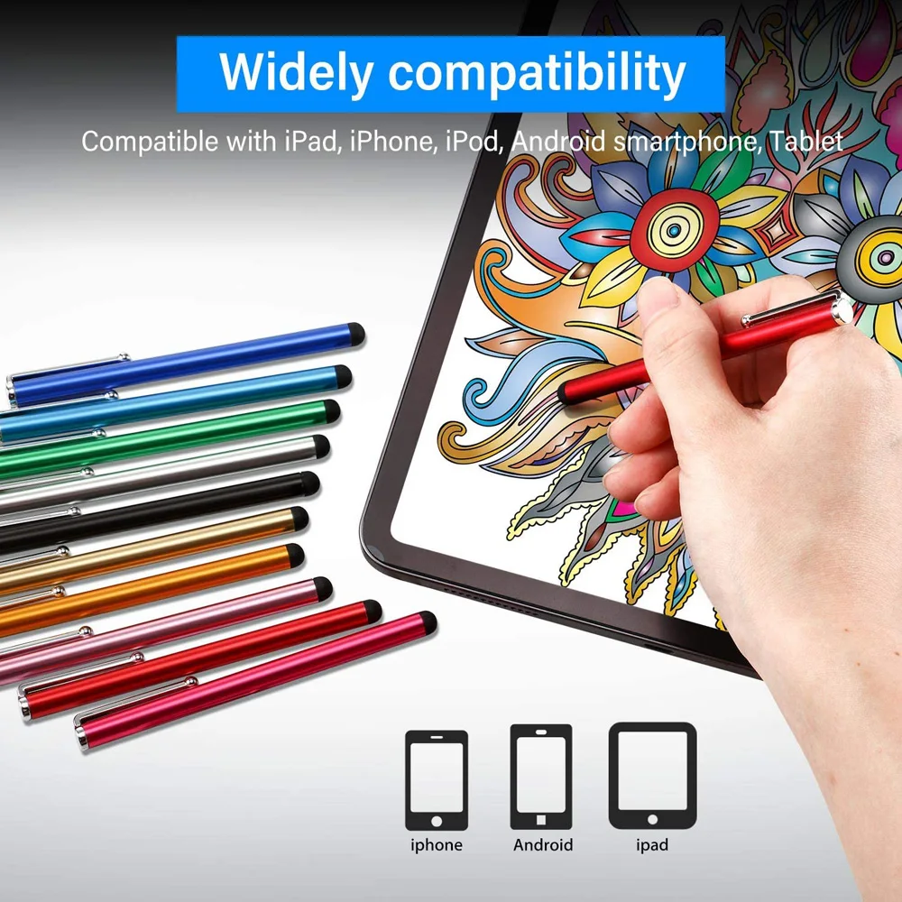 500PCS/Lot Capacitive Touch Screen Stylus Pen For IPad Air Mini For Samsung Xiaomi Iphone Universal Tablet PC Smart Phone Pencil