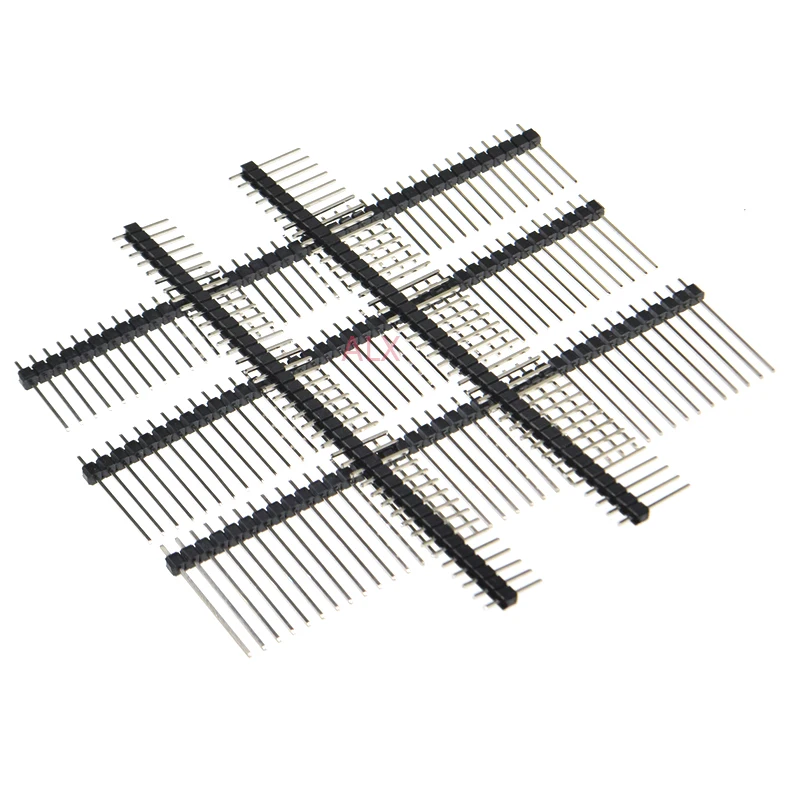 Bande de connecteur d\'en-tête de broche longue, 1x40 broches, 1x40 broches, 40 broches, 1x40 broches, 2.54mm, pas 11mm, 15mm, 17mm, 21mm, 25mm