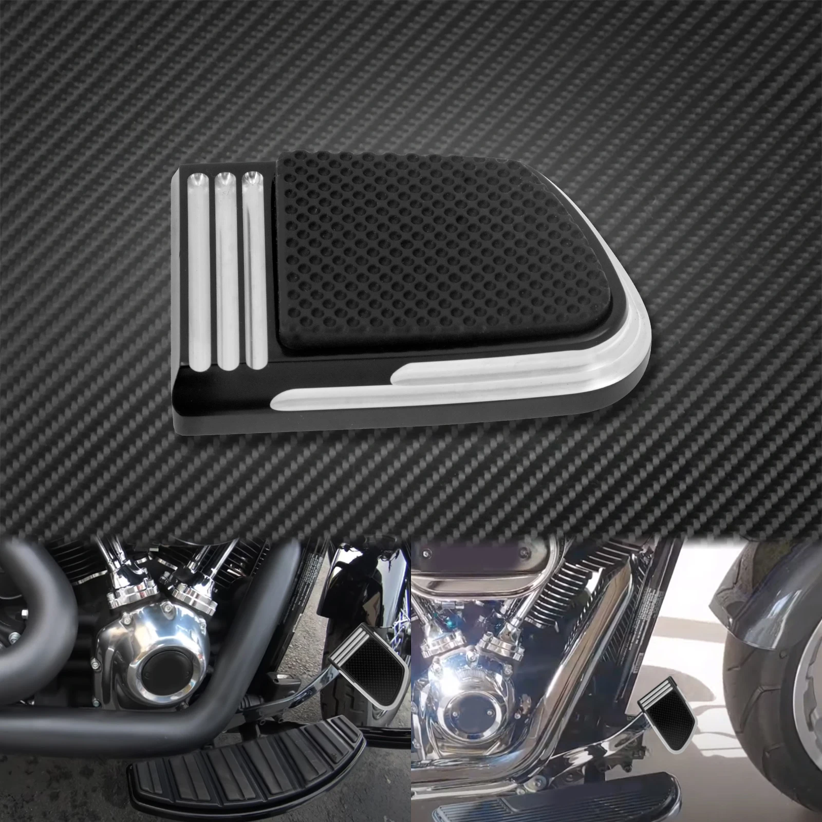 Motorcycle CNC Small Brake Pedal Pad Cover Black Chrome For Harley Softail FLSB Breakout FXBR FXBRS 114 115 116 2018-2020