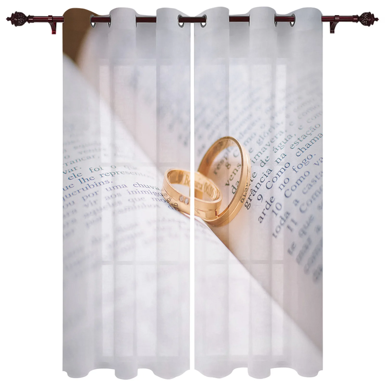 

Ring Love Book Valance Curtains For Living Room Study Youth Bedroom Kitchen Outdoor Windows Custom Cotton Linen