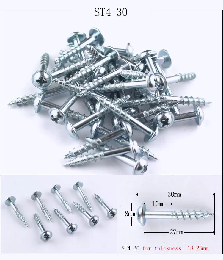 100pc/lot Self-tapping Screw galvanized Self Tapping Screws for Pocket Hole Jig Inclined hole locator