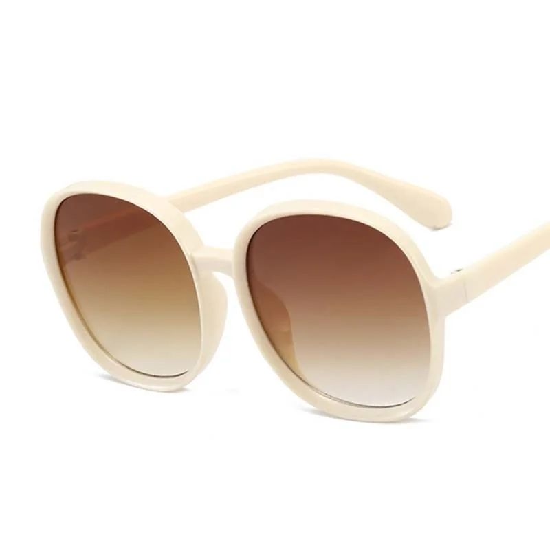 2021 Plastic Classic Vintage Woman Sunglasses Oversized Round Frame Luxury Brand Designer Female Glasses Big Shades Oculos