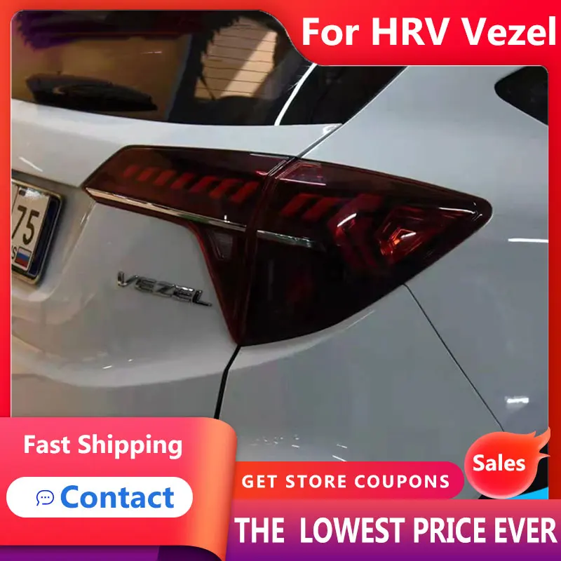 HANA For Car Honda HRV Vezel 2014-2019 HR-V Tail Lights Led Fog Lights DRL Daytime Running Lights Tuning Car Accessories