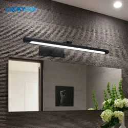 LUCKYLED Modern Led Wall Light 8W 12W 16W 20W AC90-260V Wall Mounted Wall Lamp Bathroom Mirror Light Fixture Sconce Black Silver