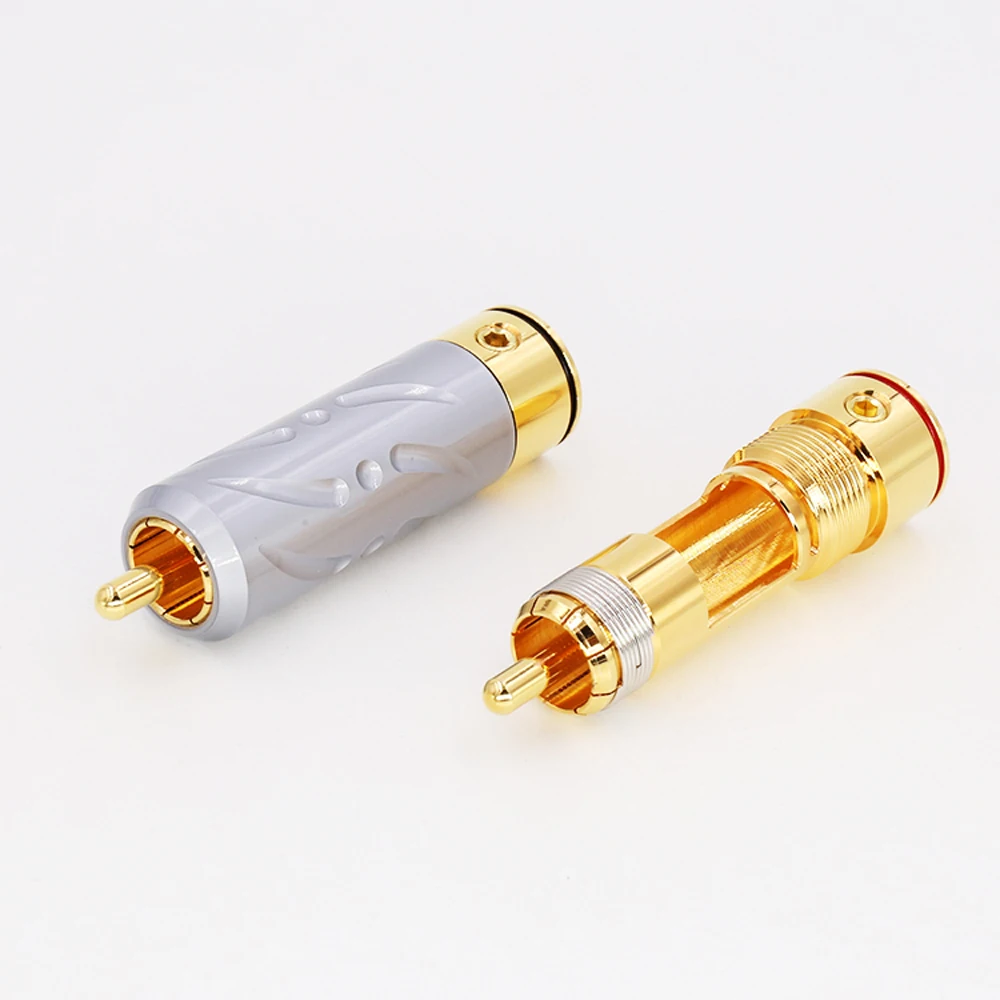 High  Quality Viborg VR109G HI-End Performance Pure Copper Gold Plated soldering RCA Plug