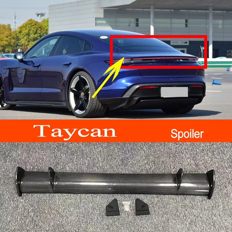 

Taycan Real Carbon Fiber / FRP GT-style Car-styling Sporty Rear Trunk Wing Spoiler for Porsche Taycan