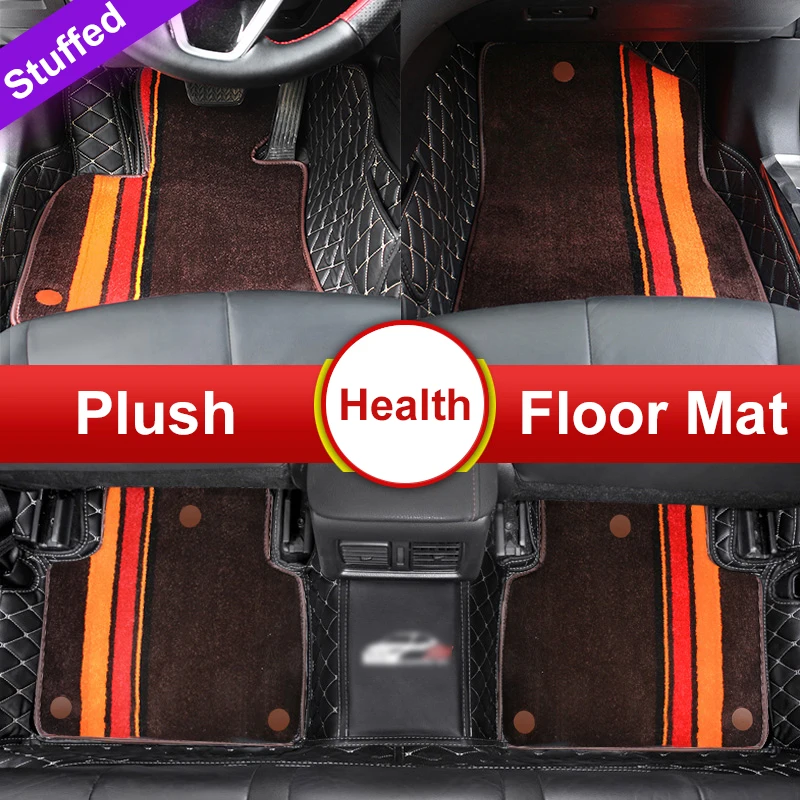 

QHCP Wire Car Floor Mat Leather Foot Mats Kit Plush Carpet Rug Boot Pad Black Interior Protection Fit For Toyota Camry 2018 2019