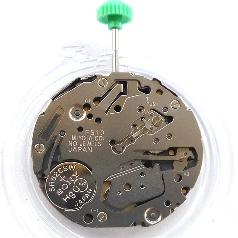 Repuesto de reloj de cuarzo con 3 manecillas, cronógrafo con 3 ojos @ 6-9-12H, accesorios de reparación para Miyota FS10