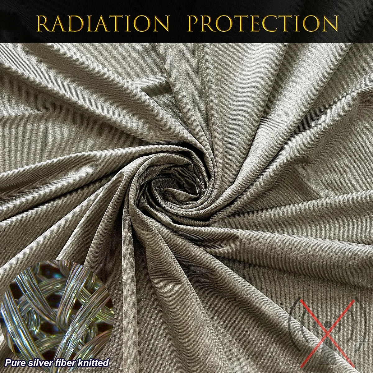 

Conductive 100% Pure Silver Fiber Stretchy Fabric EMF/RFID Blocking Faraday Cloth Antibacteria Washable Anti Thermal Imaging