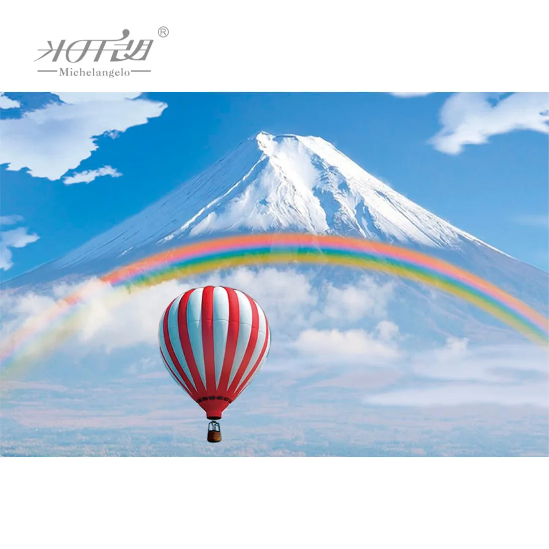 Michelangelo Wooden Jigsaw Puzzle 500 1000 1500 2000 Piece Under Mount Fuji Rainbow Landscape Educational Toy DIY Painting Decor