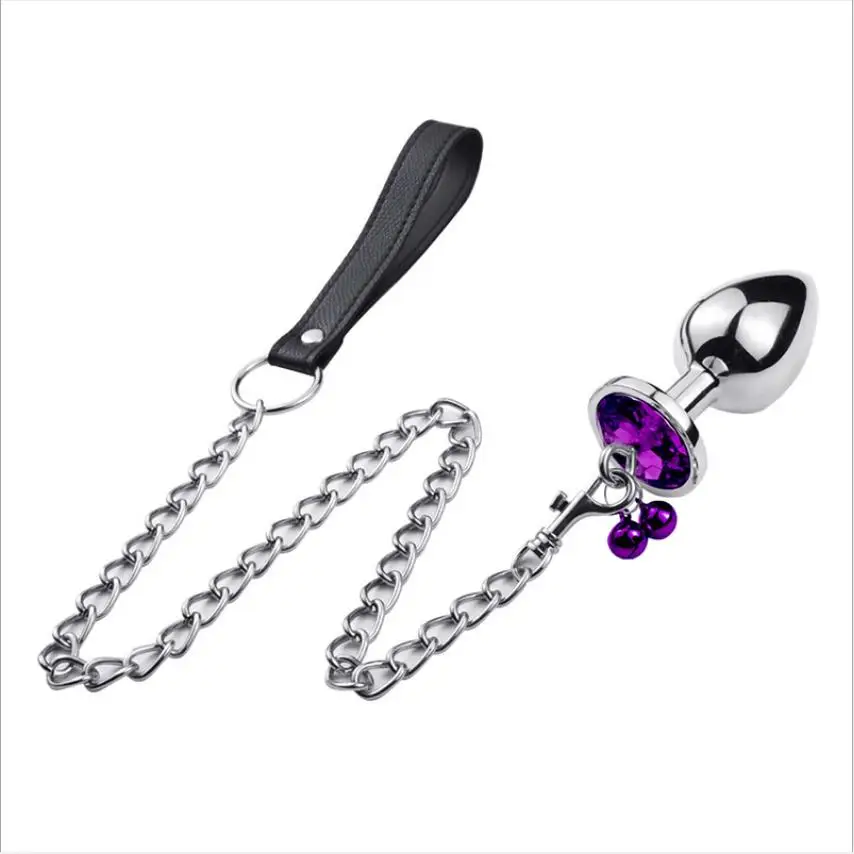 

Traction Chain Bell Anal Plug Erotic Beads Butt Plug Metal Sex Toys Crystal Base Jewelry Prostate Massager Adult Products S0694