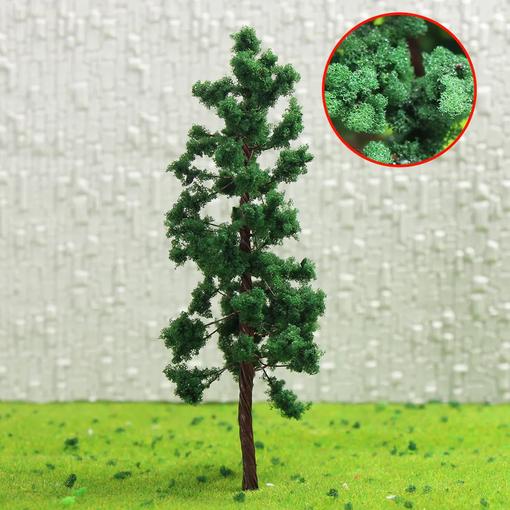 HO Scale Model Trees 1:87 Deep Green Trees Iron Wire Train Layout Set 8.5cm D9035