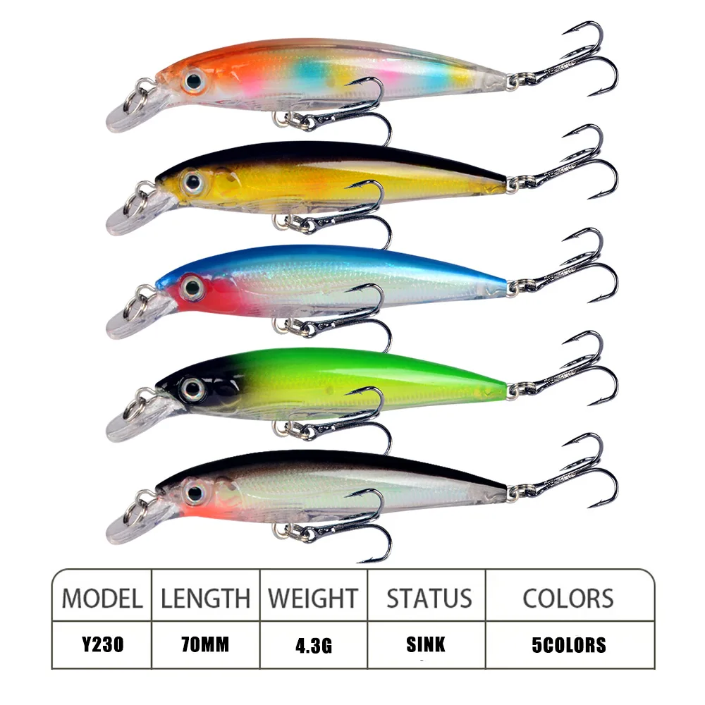 1pcs Sinking Minnow Lure 7cm 4.3g Jerkbait Wobblers Crankbaits Hardbait Minnow Japan Camping Outdoor Fishing Lure for Fishing