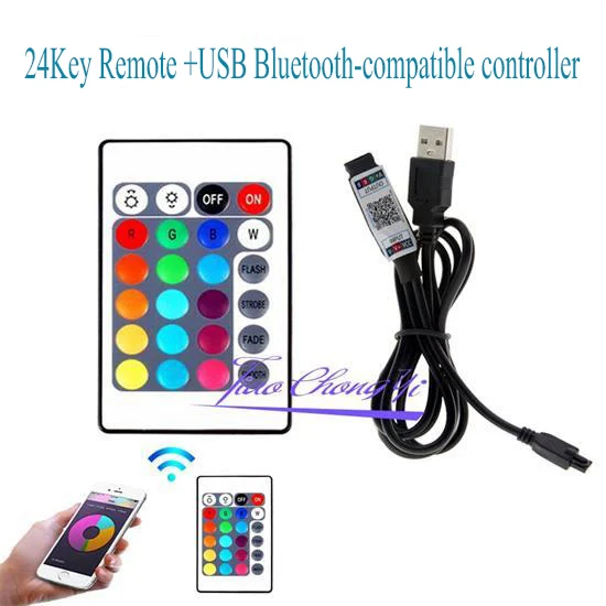 24key IR remote Bluetooth-Compatible App LED RGB Controller DC5-12V Smart Controller for SMD 2835 5050 RGB LED Strip Lights