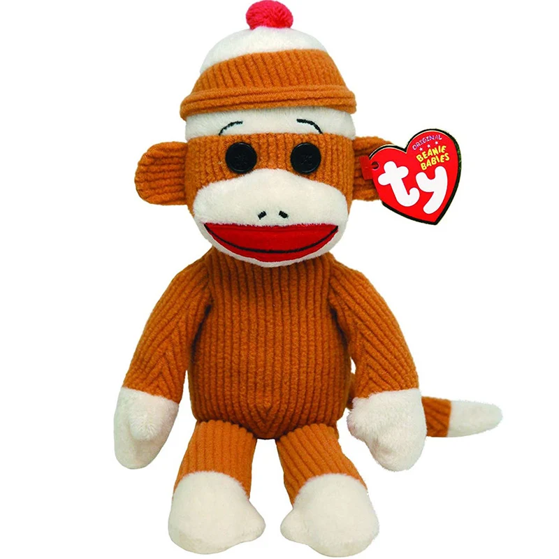 15cm Genuine Ty Big Eyes Model Cute Funny Monkey Soft Stuffed Plush Toy Ornaments Animal Collection Toys Kids Birthday Gift