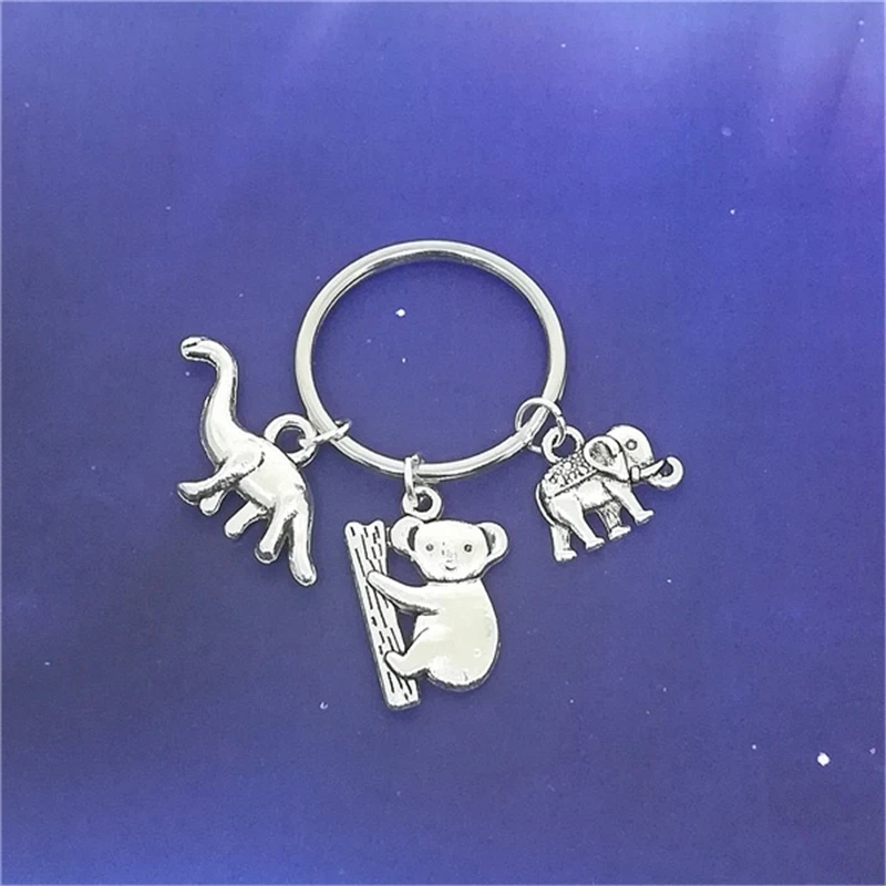 1 Pcs Creative Dinosaur Keychain Elephant Keychain Cute Koala Keychain Fantasy Gift, Cartoon Key Chain