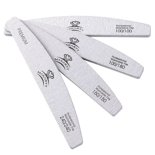 Imagen 2 del producto Juego de 10 limas de uñas profesionales Zebra 100/180 150/150 Makartt, limas pulidoras de uñas lavables de doble cara 100 180, limas de esmeril