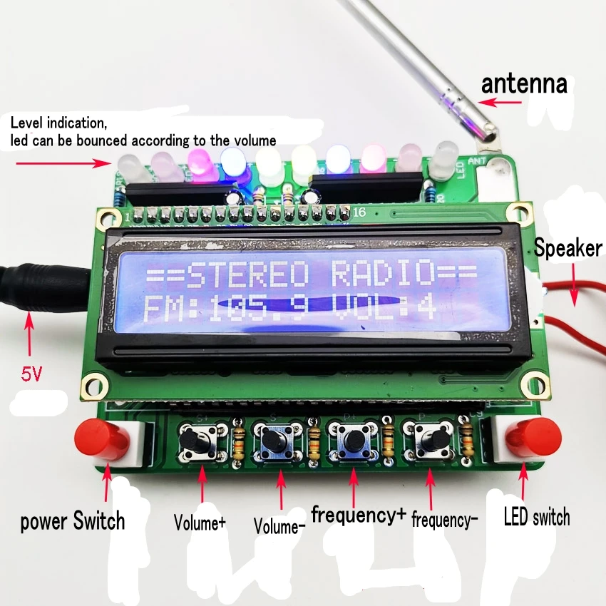 FM radio cyfrowe zestaw do samodzielnego montażu elektroniczny DIY nauka zestaw do lutowania