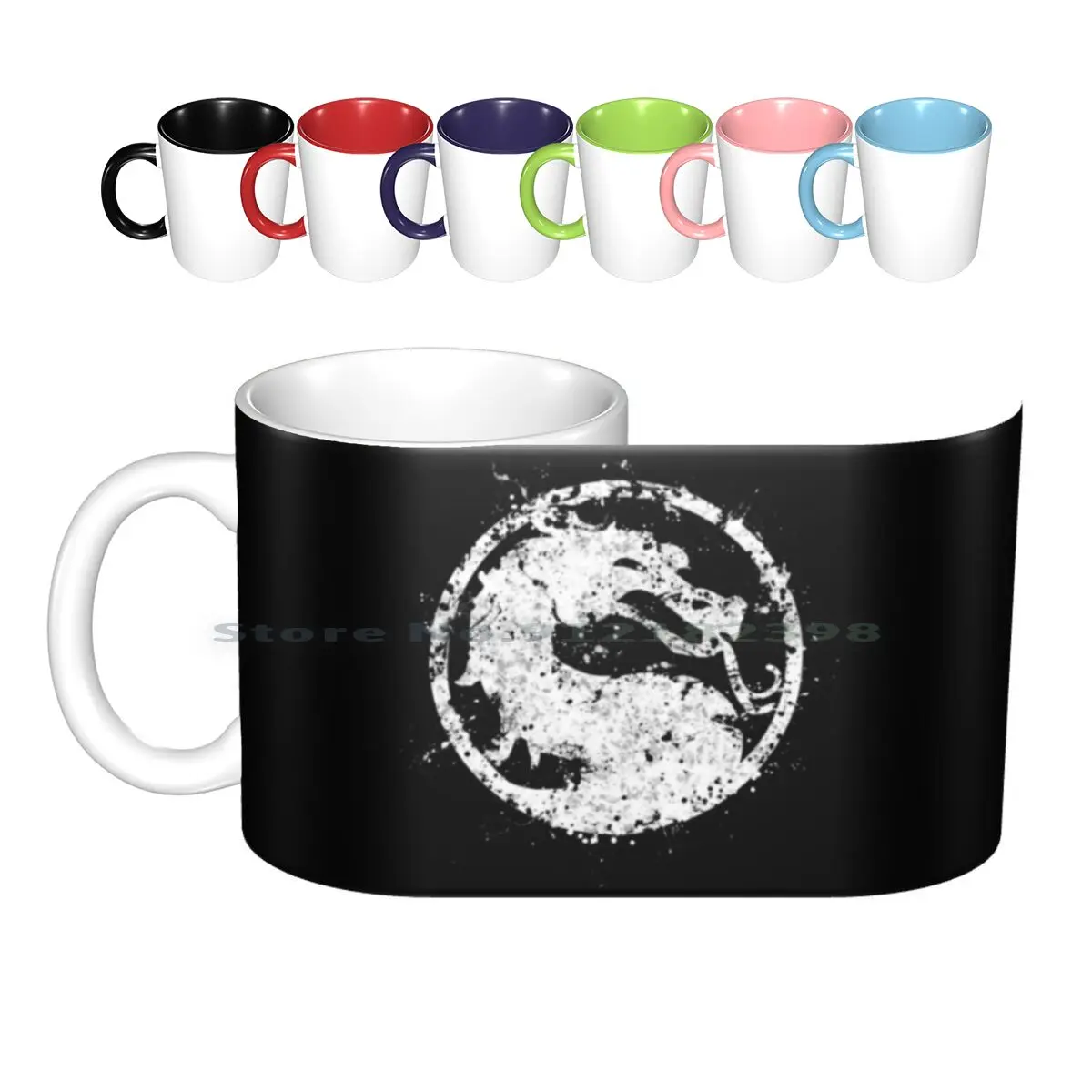 Mortal Kombat Ceramic Mugs Coffee Cups Milk Tea Mug Mortal Mortal Kombat Lui Kang Combat Dragon Fight Fighting Splat Splatter